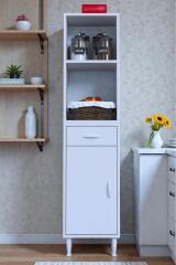 Lunera G:35 cm Beyaz Mutfak Dolabı Çok Amaçlı Açık Bölmeli Fırın Mutfak Dolabı 35x163,4x32,5 cm