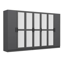 Minar Kale 7 Kapaklı 5 Aynalı 4 Çekmeceli Dolap Antrasit