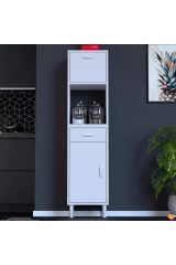 Avelin Kapaklı Mini/Midi Fırın Dolabı 35 cm Beyaz Çok Fonksiyonlu 35x163,4x32,5 cm Mutfak Dolabı