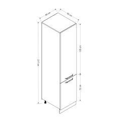 Minar 50 Cm Mutfak Boy Dolabı - Beyaz/Dore D50-D1