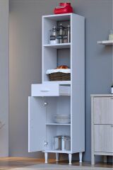 Lunera G:40 cm Beyaz Mutfak Dolabı Çok Amaçlı Açık Bölmeli Fırın Mutfak Dolabı 40x163,4x32,5 cm