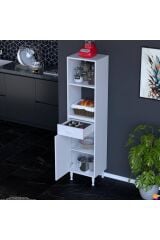 Lunera G:40 cm Beyaz Mutfak Dolabı Çok Amaçlı Açık Bölmeli Fırın Mutfak Dolabı 40x163,4x32,5 cm