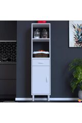 Lunera G:40 cm Beyaz Mutfak Dolabı Çok Amaçlı Açık Bölmeli Fırın Mutfak Dolabı 40x163,4x32,5 cm