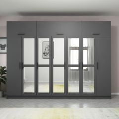 Minar Kale 7 Kapaklı 5 Aynalı 4 Ç Dolap Ve Yüklük Antrasit