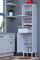 Solaira 40 cm Genişlik Kapaklı Mutfak Dolabı 3 Kapaklı, Çekmeceli Çok Amaçlı Mutfak/Banyo Dolabı