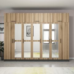 Minar Kale 7 Kapaklı 5 Aynalı 4 Ç Dolap Ve Yüklük Antrasit Dore