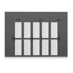 Minar Kale 7 Kapaklı 5 Aynalı 4 Ç Dolap Ve Yüklük Beyaz Antrasit