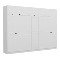 Minar Kale 7 Mebran Kapaklı 2 İç Çekmeceli Dolap Ve Yüklük Beyaz