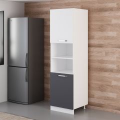 Minar 60 Cm Mutfak Boy Dolabı - Beyaz/Antrasit D60-A2