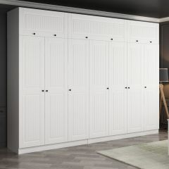 Minar Kale 7 Mebran Kapaklı 4 İç Çekmeceli Dolap Ve Yüklük Beyaz