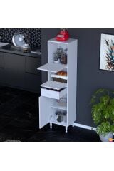 Solaira 50 cm Genişlik Kapaklı Mutfak Dolabı 3 Kapaklı, Çekmeceli Çok Amaçlı Mutfak/Banyo Dolabı