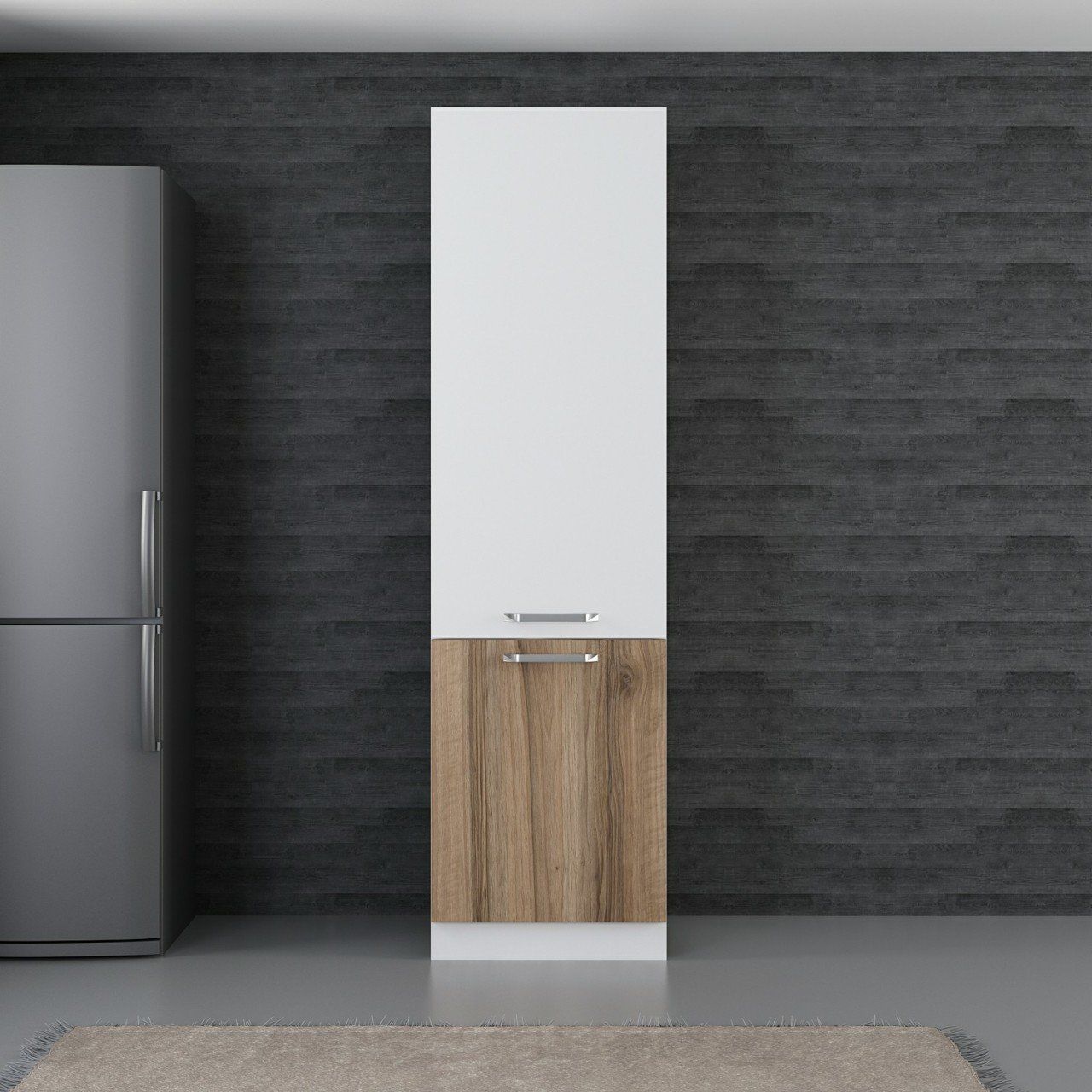 Minar 60 Cm Mutfak Boy Dolabı - Beyaz/Dore D60-D1