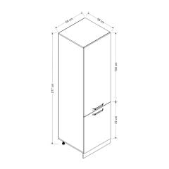 Minar 60 Cm Mutfak Boy Dolabı - Beyaz/Dore D60-D1