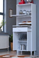 Solaira 55 cm Genişlik Kapaklı Mutfak Dolabı 4 Kapaklı, Çekmeceli Çok Amaçlı Mutfak/Banyo Dolabı
