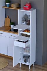 Solaira 45 cm Genişlik Kapaklı Mutfak Dolabı 3 Kapaklı, Çekmeceli Çok Amaçlı Mutfak/Banyo Dolabı