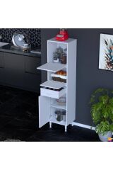 Solaira 45 cm Genişlik Kapaklı Mutfak Dolabı 3 Kapaklı, Çekmeceli Çok Amaçlı Mutfak/Banyo Dolabı