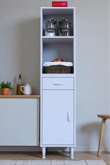 Lunera G:50 cm Beyaz Mutfak Dolabı Çok Amaçlı Açık Bölmeli Fırın Mutfak Dolabı 50x163,4x32,5 cm