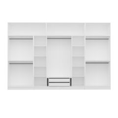 Minar Kale 8 Kapaklı 2 Aynalı 2 Çekmeceli Dolap Ve Yüklük Beyaz