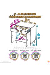 Nıvera 70 cm Mutfak Dolabı Beyaz Ankastre 70x88x56 cm Ocak Dolabı Tüp Gizleyici Kapaklı Dolap