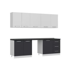 Minar 255 Cm Mutfak Dolabı Beyaz Antrasit 255-A9