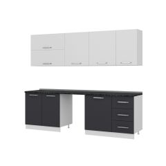 Minar 255 Cm Mutfak Dolabı Beyaz Antrasit 255-A10