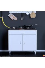 Nehir 75 cm Mutfak Dolabı Çok Amaçlı Ankastre Set Ocak Dolabı 75x88x48 cm Raflı 2 Bölmeli Dolap