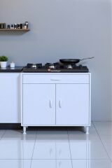Nıvera 80 cm Mutfak Dolabı Beyaz Ankastre 80x88x56 cm Ocak Dolabı Tüp Gizleyici Kapaklı Dolap