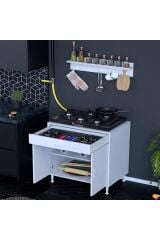 Yankı 56 cm Derinlik 70 cm Genişlikte Dolap Baharat Raflı Set Üstü Ocak Uyumlu 70x88x56 cm Dolap