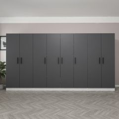 Minar Kale 8 Kapaklı 2 Çekmeceli Dolap Beyaz Antrasit