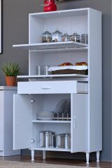 Solaira 85 cm Genişlik Kapaklı Mutfak Dolabı 4 Kapaklı, Çekmeceli Çok Amaçlı Mutfak/Banyo Dolabı